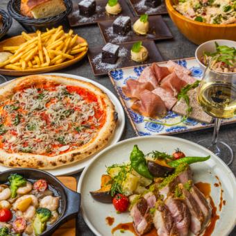 【スタンダードコース】本日の肉料理・ピザやパスタなど【9品】2時間飲み放題付5000円