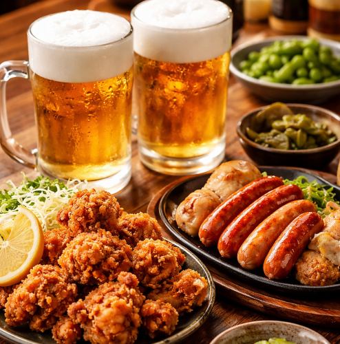 【人気NO.1コース】5種の樽生ビールと約20種のビアクテル付き『飲放』とおすすめフード7品