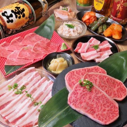 【辣椒限定】Kazuzen店主贈送。10道菜套餐+肉拼盤/石鍋拌飯 4,400日圓