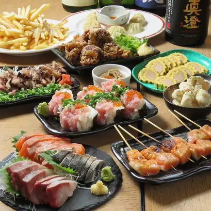 【お手軽宴会コース】いくらの漢ネギトロ巻きや宮崎軍鶏のたたき◎3時間飲み放題付/全9品4,500円