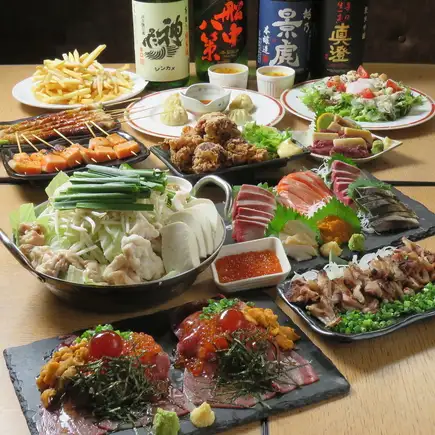【豪華贅沢コース】名物こぼれ寿司・博多塩麹のもつ鍋・馬刺し◎3時間飲み放題付/全11品/6,000円