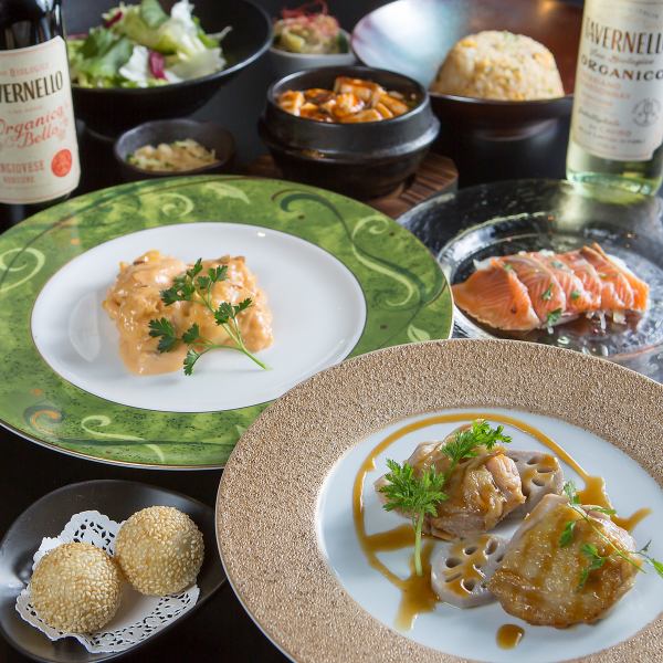 [150 minutes of all-you-can-drink included ◆ For dates and banquets ♪] Chinese or Italian party course ≪9 dishes in total≫ 4,980 yen per person (tax included)