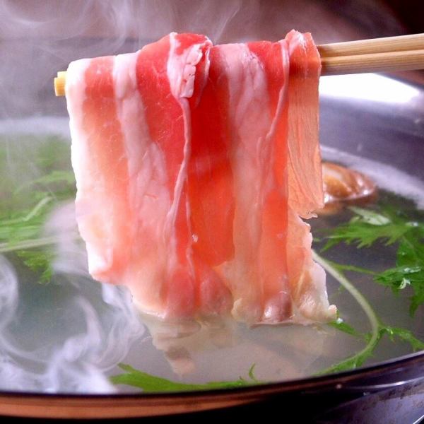 [Black pork shabu-shabu set [Black pork rose 150g, vegetables, udon]]