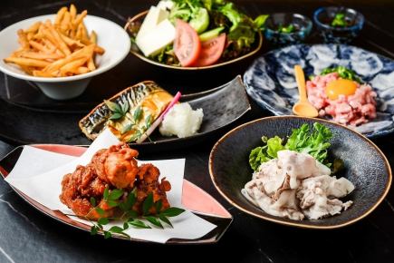 【飲み放題120分+入泉料金コミ】豚しゃぶゴマだれ付きコース(全8品)7,000円