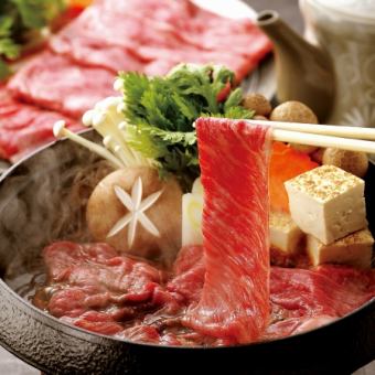 【飲み放題120分＋入泉料金コミ】飛騨牛すき焼きコース（全5品）9,000円