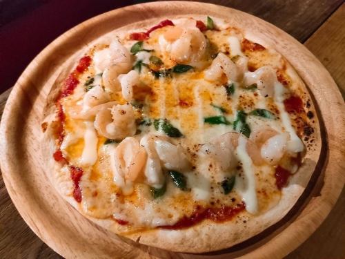 garlic shrimp pizza
