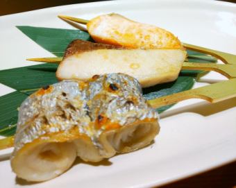 予約限定!お魚串焼き盛りお料理コース4400円(現金払いのみ)