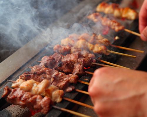 천천히 숯불로 구워!