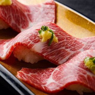 [All-you-can-eat grilled meat sushi course] 8 dishes including all-you-can-eat Sendai beef and Aizu horse meat sushi, 3 hours all-you-can-drink, 3,500 yen