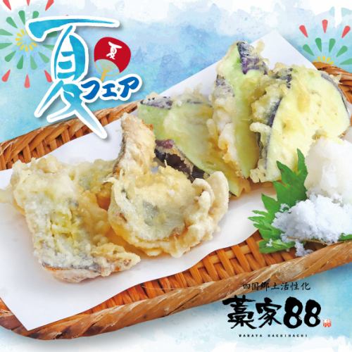 Hairtail and eggplant tempura