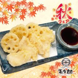 カワハギと蓮根の天ぷら