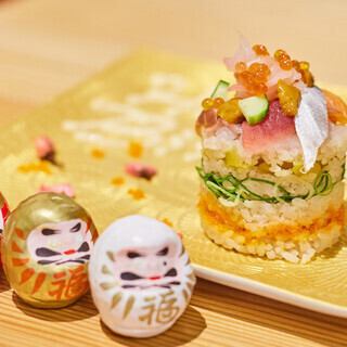 寿司ケーキでお祝い