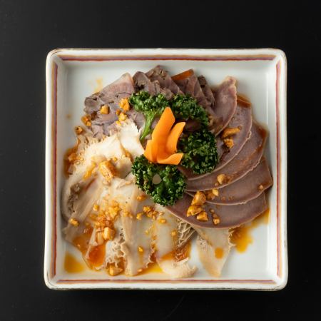 Beef shank, beef offal, and pork tongue in Sichuan style dressing (couple's lung slices)