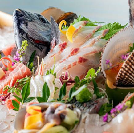 【個室確約】★3H飲み放題×料理8品4,300円★圧巻の舟盛&いくら丼も堪能!海鮮尽くしコース!