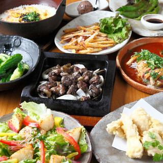 【120分プレミアム飲み放題付】人気の鶏料理を気軽に楽しめる『いっしんコース』(全9品)