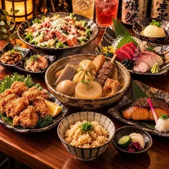 "Oden Banquet" - Includes 2 kinds of sashimi and 5 kinds of oden (including beef tongue skewers) ◆ 8 dishes ◆ 4500 yen [2-hour all-you-can-drink]