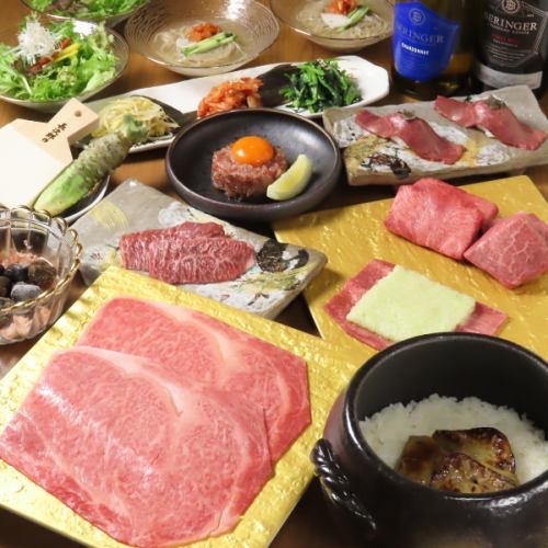 【特選おまかせコース】名物たたみネギたん塩、特選サーロイン、シャトーブリアンなどを含む最上級コース◎