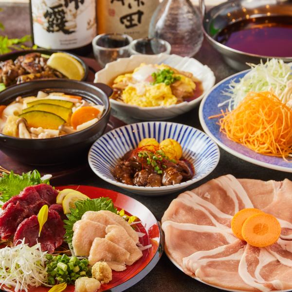 [Private room izakaya] Party courses from 3,000 yen! Courses with horse sashimi platter and black pork shabu-shabu are also available!