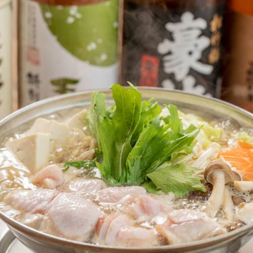 [Miyabi Course] Recommended ◎ Authentic Mizutaki hotpot with special salt broth as the main dish! 8 dishes with 2.5 hours of all-you-can-drink for 3,500 yen