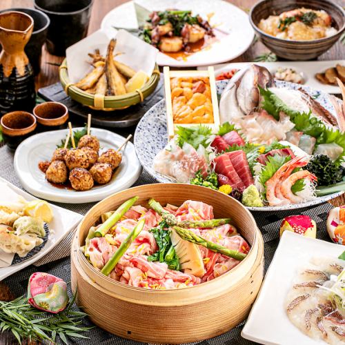 【别亭套餐】主菜是牛肉和时令蔬菜的蒸菜,配料丰富! 2.5小时无限畅饮,9道菜,4,000日元