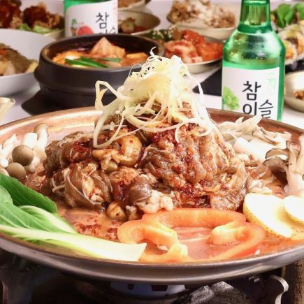 精選和牛的豪華烤肉和40種韓國街頭小吃-5,000日圓無限暢飲套餐