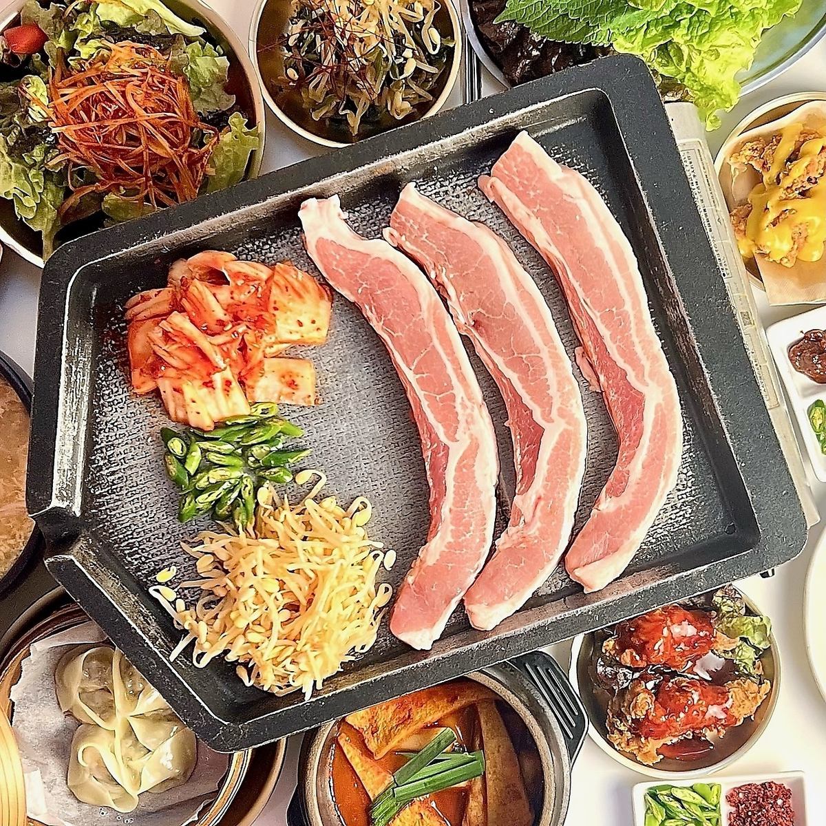 韓国屋台料理30品食べ飲み放題orサムギョプサル食べ飲み放題♪