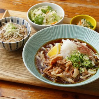 鬼おろし六白黒豚ぶっかけうどん または そば＆ 選べるミニ丼