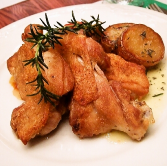 Herb oven-baked chicken thigh