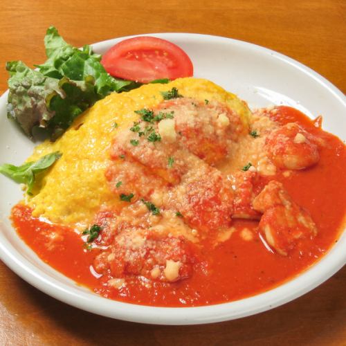 チキンのチーズトマトソースオムライス