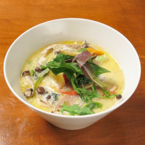 色々野菜のクリームスープスパゲティ