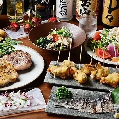 ◇120 minutes all-you-can-drink included◇Aichi brand meat and 2 kinds of original skewers [Standard course] 10 dishes in total