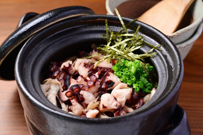 たこときのこの土鍋ご飯