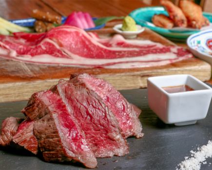 [For 3 or more people] Hearty 1 pound steak & specialty seared sushi course <9 dishes, 90 minutes all-you-can-drink included>