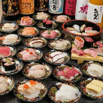 【大人気!!】寿司＆肉寿司× 一品 無限食べ放題コース全61品☆ 期間限定☆4580円→3480円