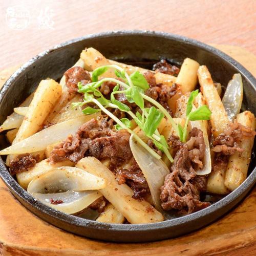 牛カルビと長芋のスタミナ炒め