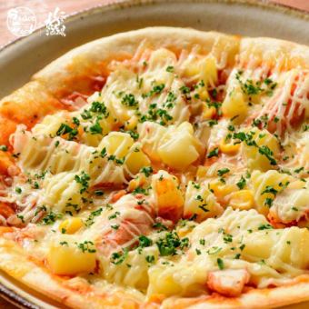 Almost like hairy crab and potato pizza