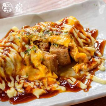 Soft and creamy tonpeiyaki with cartilage