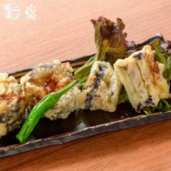 Deep-fried eggplant stuffed with filling