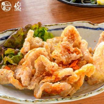 Addictive crispy fried chicken skin