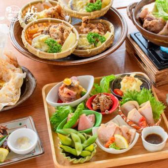 【歓送迎会】こだわり肉尽くしコース（個別盛り対応）＋90分飲み放題付き