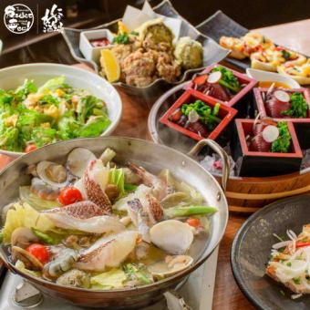 【歓送迎会】春の味覚と春の鍋コース＋120分飲み放題付き
