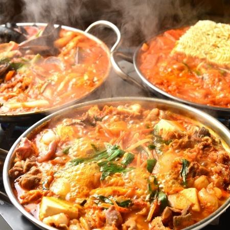[Choose from 4 types of hot pot course] The joy of choosing! 7 dishes including jjigae or motsu nabe + 120 minutes of all-you-can-drink included★4,378 yen (tax included)