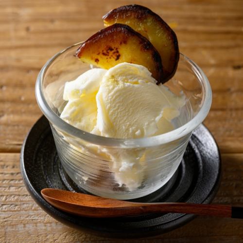 Roasted sweet potato mascarpone with ice cream