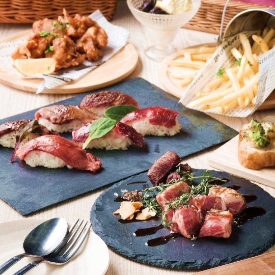 "Lunch" ◆ Lunch also Gatsuri ☆ Broiled meat sushi Comfortable lunch course ♪ <180 minutes drink all you can eat> 【6 items 2500】