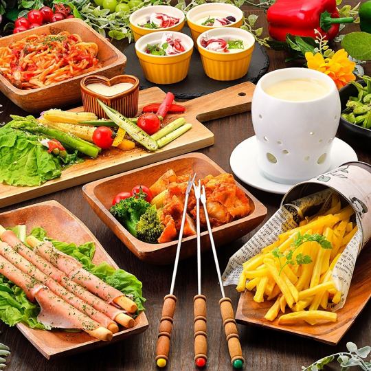 ☆ NIKU Women's Association ☆ Meat & Cheese Fondue ⇒ All you can eat ♪ <120 minutes with all you can drink> 【7 items 2980】