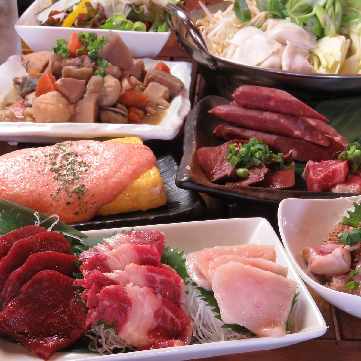 Horse meat delivered directly from Kumamoto and Kyushu cuisine restaurant [Uma-kamon] can accommodate up to 90 people!