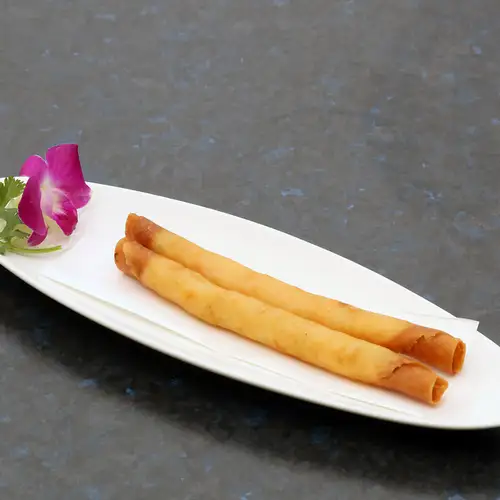 2 sticks of Harumaki with shrimp and yellow chives