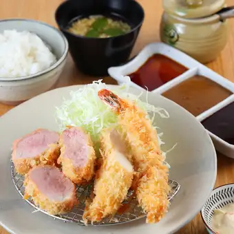 ◇ランチ 偶数人数限定◇ヘレカツミックス定食 2,810円 柔らかな厳選ヘレをこだわりの揚げ方で