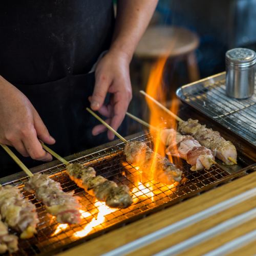 Enjoy all-you-can-eat charcoal-grilled yakitori at our restaurant in Shinjuku!