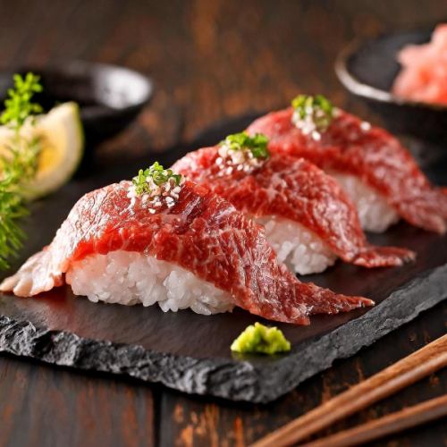 All-you-can-eat meat sushi that has been getting a lot of attention in the media!